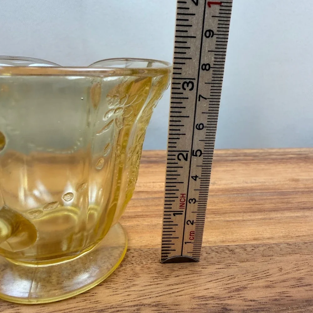 Federal Glass Madrid‎ Amber Yellow Depression Glass Creamer and Sugar Bowl Set